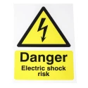 RS PRO Electrical Hazard Warning Sign 210mm x 148mm Polypropylene Yellow Black 763-1581