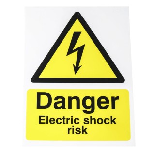 RS PRO Electrical Hazard Warning Sign 210mm x 148mm Polypropylene Yellow Black 763-1581