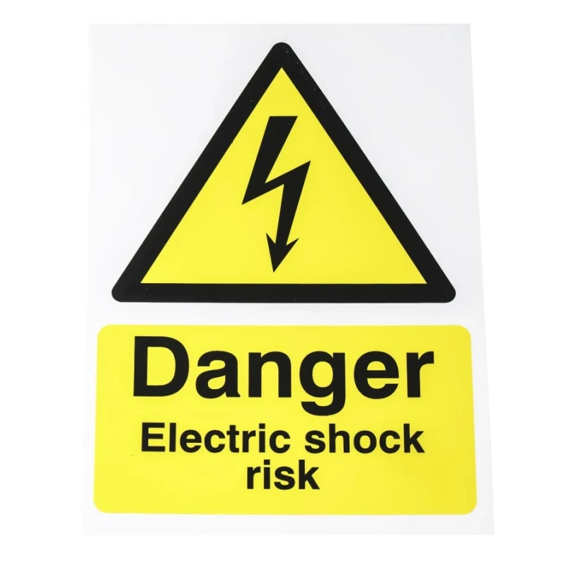 RS PRO Electrical Hazard Warning Sign 210mm x 148mm Polypropylene Yellow Black 763-1581