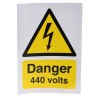 RS PRO Self-Adhesive Vinyl Hazard Warning Label Danger 440 Volts English French 763-1566