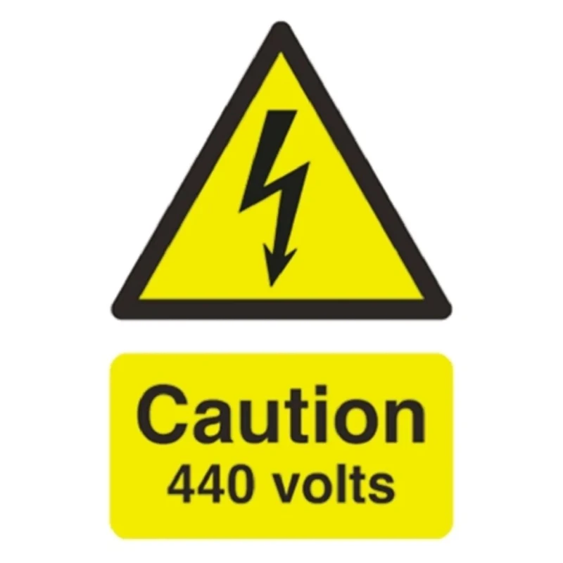 RS PRO Self-Adhesive Vinyl Hazard Warning Label Danger 440 Volts English French 763-1566