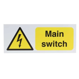 RS PRO Hazard Warning Sign Electrical Hazard Yellow Black Polypropylene 250mm x 100mm 763-1636