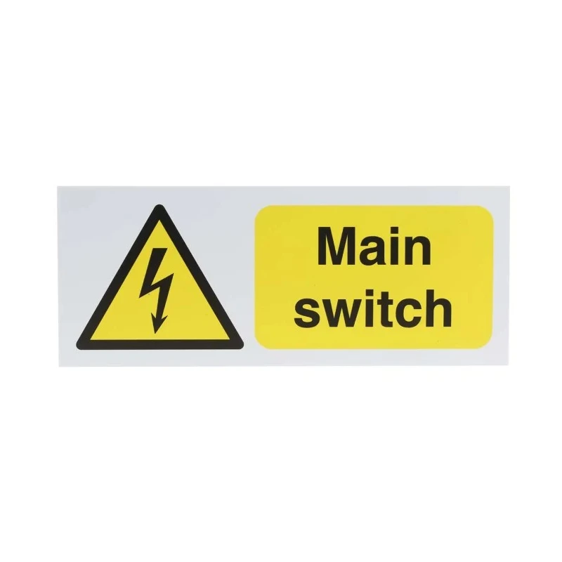 RS PRO Hazard Warning Sign Electrical Hazard Yellow Black Polypropylene 250mm x 100mm 763-1636