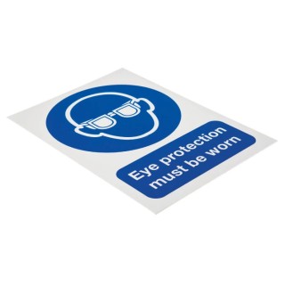 RS PRO Polypropylene Rigid Plastic Mandatory Sign Eye Protection Must Be Worn 763-1670