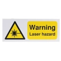 RS PRO Hazard Warning Sign Self-Adhesive Vinyl Laser Beam Warning 250mm x 100mm 763-1654