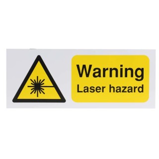 RS PRO Hazard Warning Sign Self-Adhesive Vinyl Laser Beam Warning 250mm x 100mm 763-1654