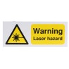 RS PRO Hazard Warning Sign Self-Adhesive Vinyl Laser Beam Warning 250mm x 100mm 763-1654