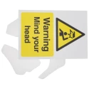 RS PRO Hazard Warning Sign Mind Your Head Polypropylene Yellow Black 210mm x 148mm 763-1667