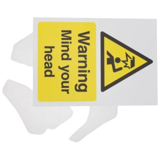 RS PRO Hazard Warning Sign Mind Your Head Polypropylene Yellow Black 210mm x 148mm 763-1667