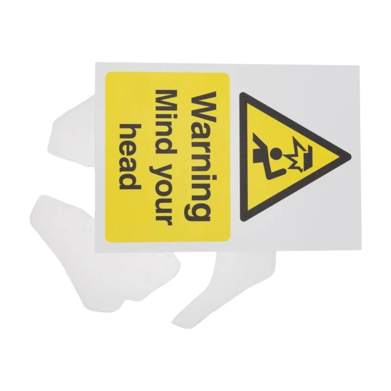 RS PRO Hazard Warning Sign Mind Your Head Polypropylene Yellow Black 210mm x 148mm 763-1667