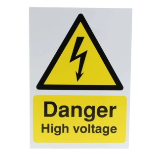 RS PRO Electrical Hazard Warning Sign Danger High Voltage Polypropylene 210mm x 148mm 763-1755
