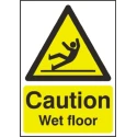 RS PRO Hazard Warning Sign CAUTION - WET FLOOR, Polypropylene, 210mm x 148mm, English 763-1759