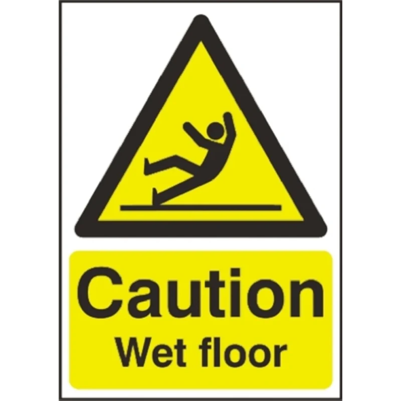RS PRO Hazard Warning Sign CAUTION - WET FLOOR, Polypropylene, 210mm x 148mm, English 763-1759