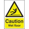 RS PRO Hazard Warning Sign CAUTION - WET FLOOR, Polypropylene, 210mm x 148mm, English 763-1759
