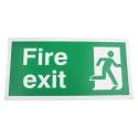 RS PRO Plastic Fire Exit Sign 300mm x 150mm English Symbol and Text 763-1812