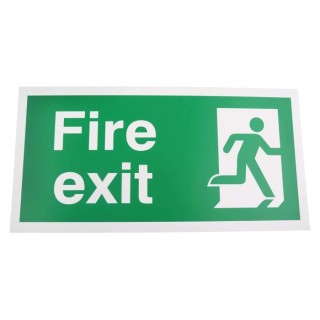 RS PRO Plastic Fire Exit Sign 300mm x 150mm English Symbol and Text 763-1812