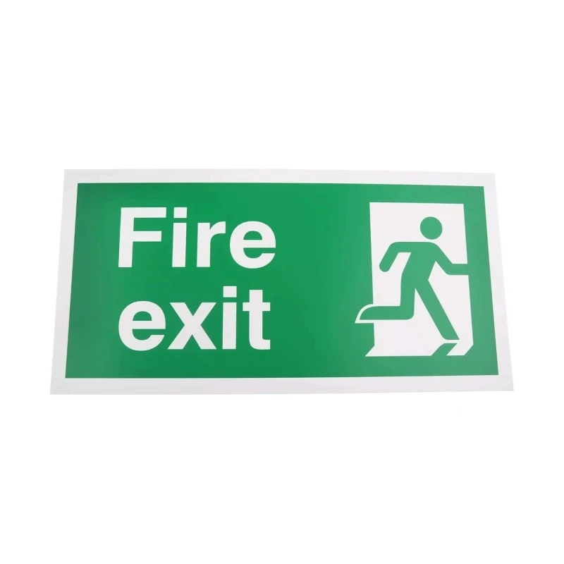 RS PRO Plastic Fire Exit Sign 300mm x 150mm English Symbol and Text 763-1812