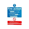 RS PRO Plastic Fire Safety Sign With English Text Fire Action Instructions 148mm x 210mm 763-1834