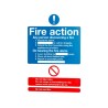 RS PRO Plastic Fire Safety Sign With English Text Fire Action Instructions 148mm x 210mm 763-1834