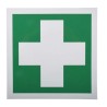RS PRO Vinyl White Green Symbol First Aid Label 150mm Height 150mm Width W150mm