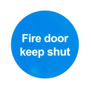 RS PRO Plastic Fire Safety Sign With English Text Fire Door Keep Shut Self-Adhesive 763-1838