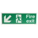 RS PRO Polyethylene Terephthalate Fire Exit Sign, English, 450mm x 150mm 763-1907