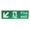 RS PRO Polyethylene Terephthalate Fire Exit Sign, English, 450mm x 150mm 763-1907
