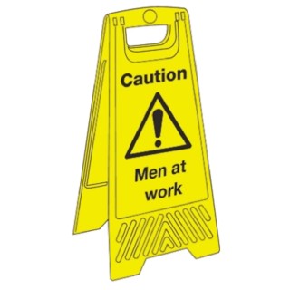 RS PRO Folding Hazard Warning Sign Black Yellow Polyvinyl Chloride 630mm Height 300mm Width 763-1917