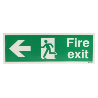 RS PRO Vinyl Fire Exit English Exit Sign 450mm x 150mm 763-1926