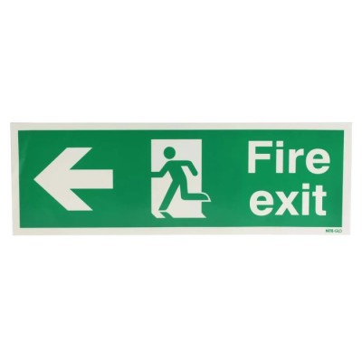 RS PRO Vinyl Fire Exit English Exit Sign 450mm x 150mm 763-1926