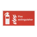 RS PRO Vinyl Fire Safety Sign With English Text Fire Extinguisher Self-Adhesive 763-1982