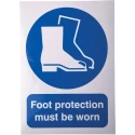RS PRO Vinyl Mandatory Sign Foot Protection Must Be Worn Sign English Text 210mm x 148mm 763-2005