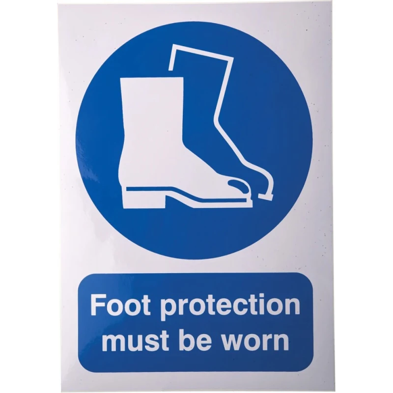 RS PRO Vinyl Mandatory Sign Foot Protection Must Be Worn Sign English Text 210mm x 148mm 763-2005