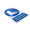RS PRO Vinyl Mandatory Sign Foot Protection Must Be Worn Sign English Text 210mm x 148mm 763-2005