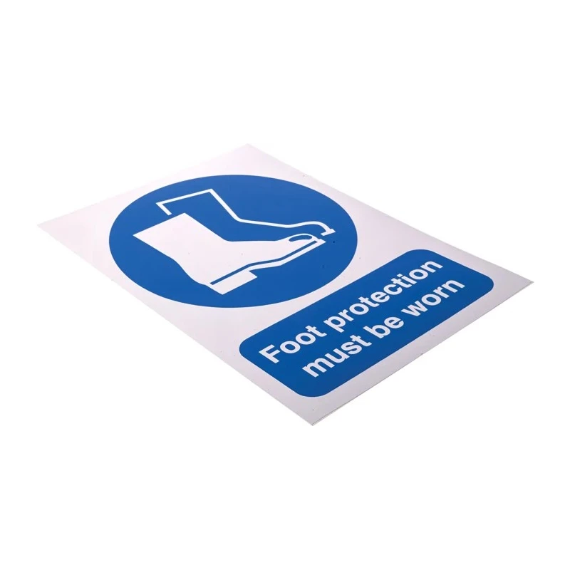 RS PRO Vinyl Mandatory Sign Foot Protection Must Be Worn Sign English Text 210mm x 148mm 763-2005