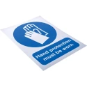 RS PRO Vinyl Mandatory Safety Sign Hand Protection Must Be Worn English Text 210x148mm 763-2017
