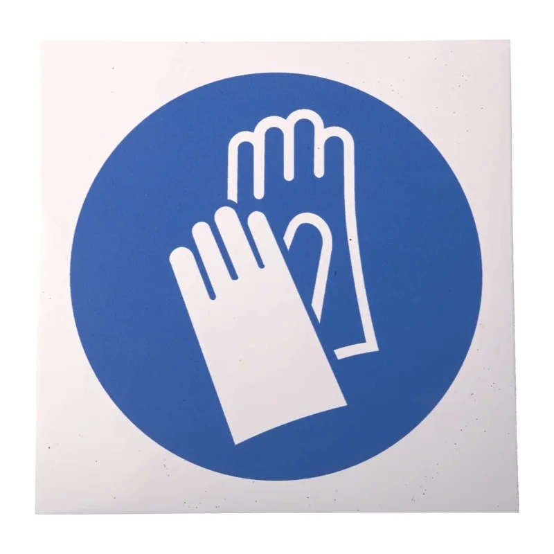 RS PRO Vinyl Mandatory Safety Gloves Sign 150mm x 150mm Self-Adhesive Blue White 763-2014