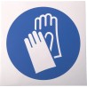 RS PRO Vinyl Mandatory Safety Gloves Sign 150mm x 150mm Self-Adhesive Blue White 763-2014