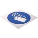 RS PRO Vinyl Mandatory Safety Gloves Sign 150mm x 150mm Self-Adhesive Blue White 763-2014