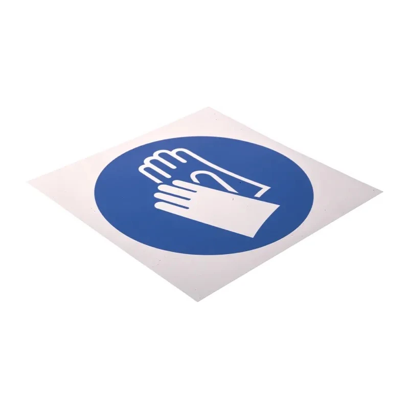 RS PRO Vinyl Mandatory Safety Gloves Sign 150mm x 150mm Self-Adhesive Blue White 763-2014