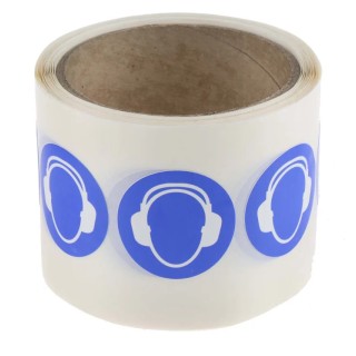 RS PRO Vinyl Mandatory Sign White and Blue, Self-Adhesive, 250 Per Pack 763-2073