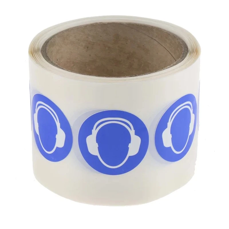 RS PRO Vinyl Mandatory Sign White and Blue, Self-Adhesive, 250 Per Pack 763-2073