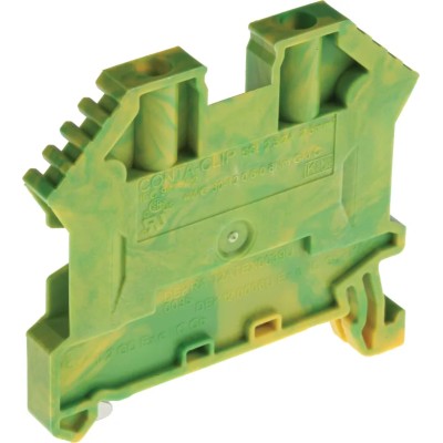 RND RS PRO Earth Terminal Block Green Yellow 2.5mm² 1-Level Screw Termination 5.1mm Pitch 762-2534
