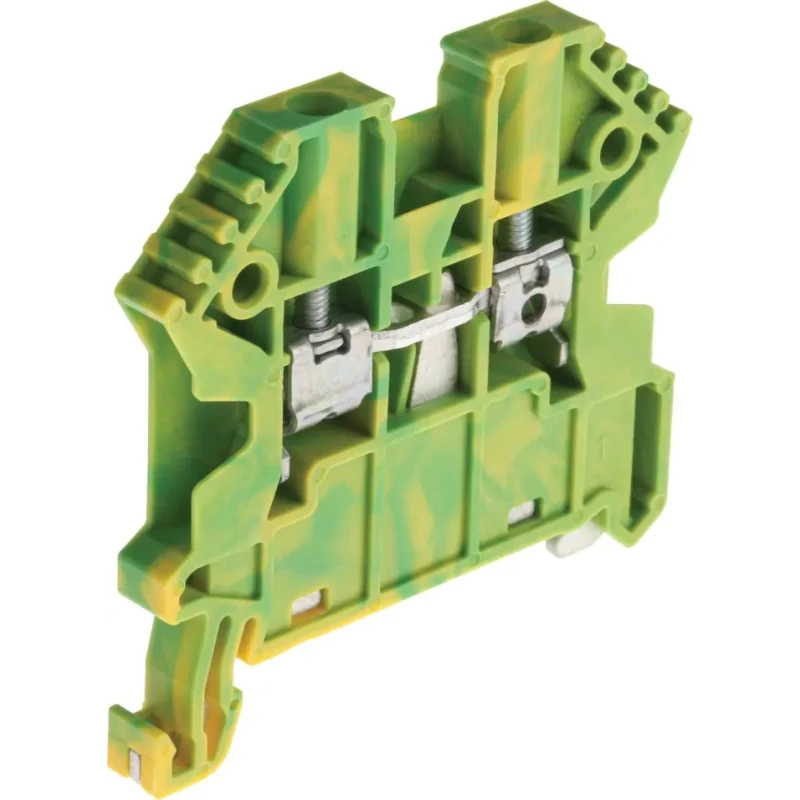 RND RS PRO Earth Terminal Block Green Yellow 2.5mm² 1-Level Screw Termination 5.1mm Pitch 762-2534