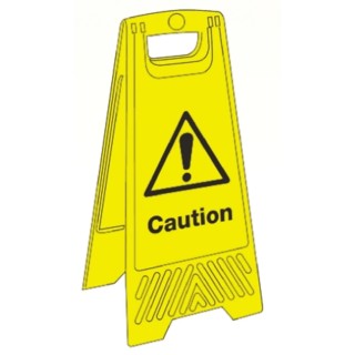 RS PRO Folding Hazard Warning Sign Caution Polyvinyl Chloride, 630mm x 300mm, English 763-2178