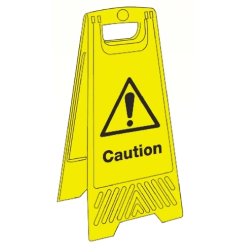 RS PRO Folding Hazard Warning Sign Caution Polyvinyl Chloride, 630mm x 300mm, English 763-2178