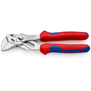 Knipex 1-Piece Plier Wrench Smooth Jaw, Chrome Vanadium Steel, Plastic Handle, 150mm Overall Length Model 86 05 150