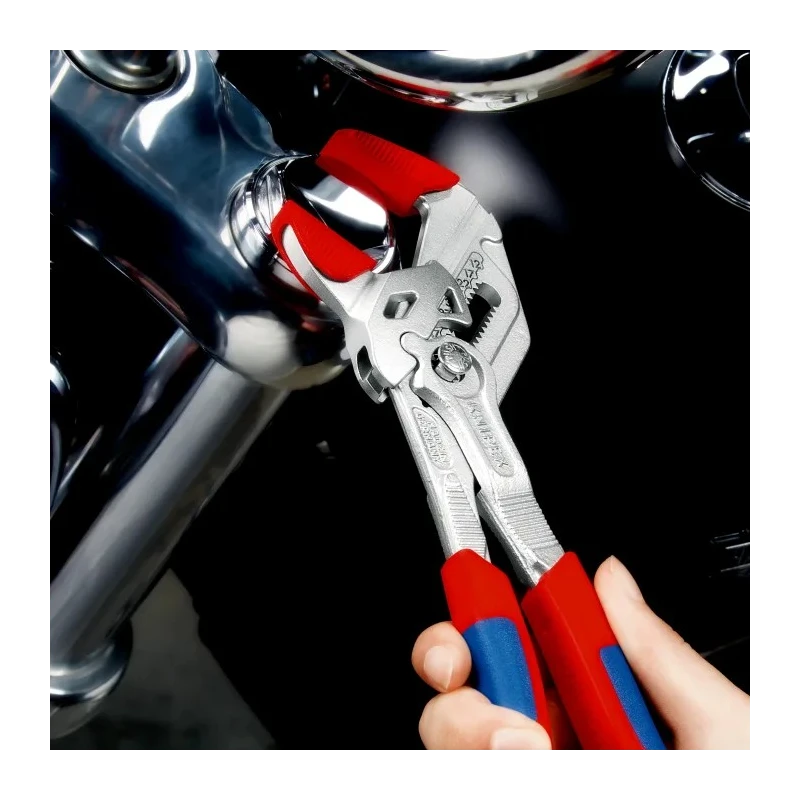 Knipex 1-Piece Plier Wrench, Plastic Handle, Chrome Vanadium Steel, 250mm Overall Length, 46mm Jaw Length, 52mm 86 05 250