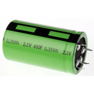 Eaton 400 F Supercapacitor ±10 % Tolerance, 2.5V dc, Through Hole Mount XB3560-2R5407-R