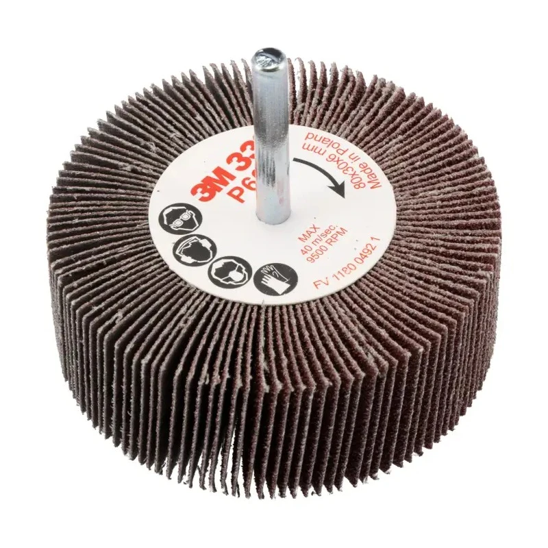 3M Aluminium Oxide Flap Wheel 80 mm Diameter 30 mm Face Width P60 Grit Max 9500 RPM FC110075858